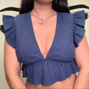 Blue Blush Frill Top from M Boutique!